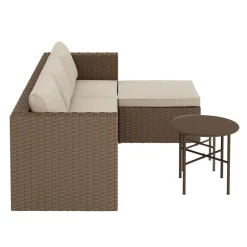 Rattanlounge TUGELA braun/beige
