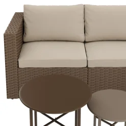 Rattanlounge TUGELA braun/beige