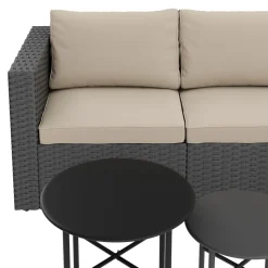 Rattanlounge TUGELA grau/beige