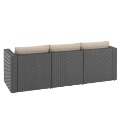 Rattanlounge TUGELA grau/beige