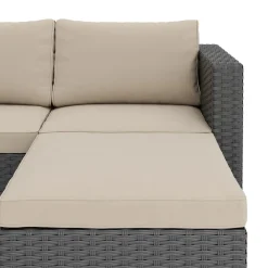 Rattanlounge TUGELA grau/beige