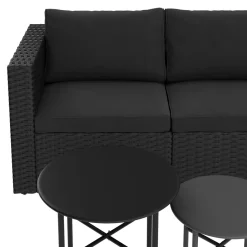 Rattanlounge TUGELA schwarz/anthrazit