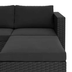 Rattanlounge TUGELA schwarz/anthrazit