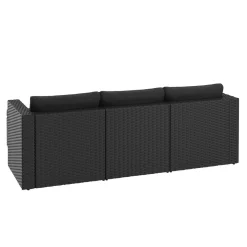Rattanlounge TUGELA schwarz/anthrazit