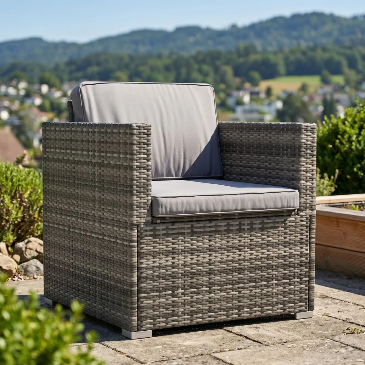 Rattansessel KOS grau/anthrazit