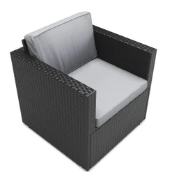 Rattansessel KOS schwarz/anthrazit