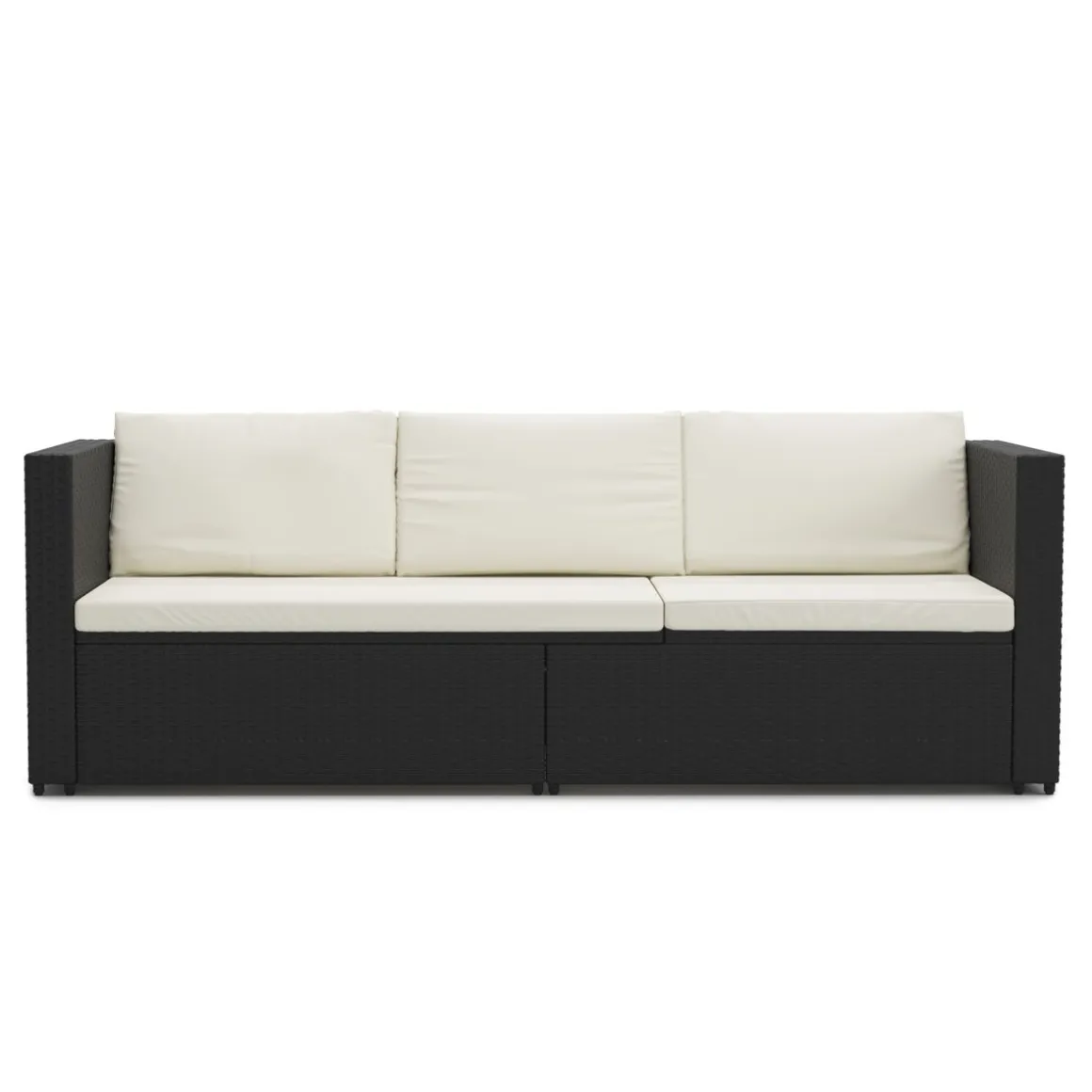 Rattan Sofaliege CAIRNS schwarz/weiss