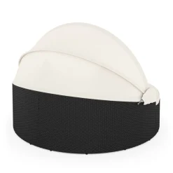 Rattan Sonneninsel CARPI schwarz/beige