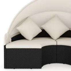 Rattan Sonneninsel CARPI schwarz/beige