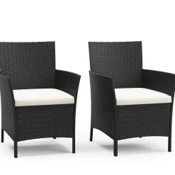 Rattanstühle JASMINA 2er Set schwarz