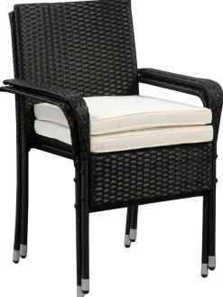Rattanstühle MALAGA 2er Set schwarz