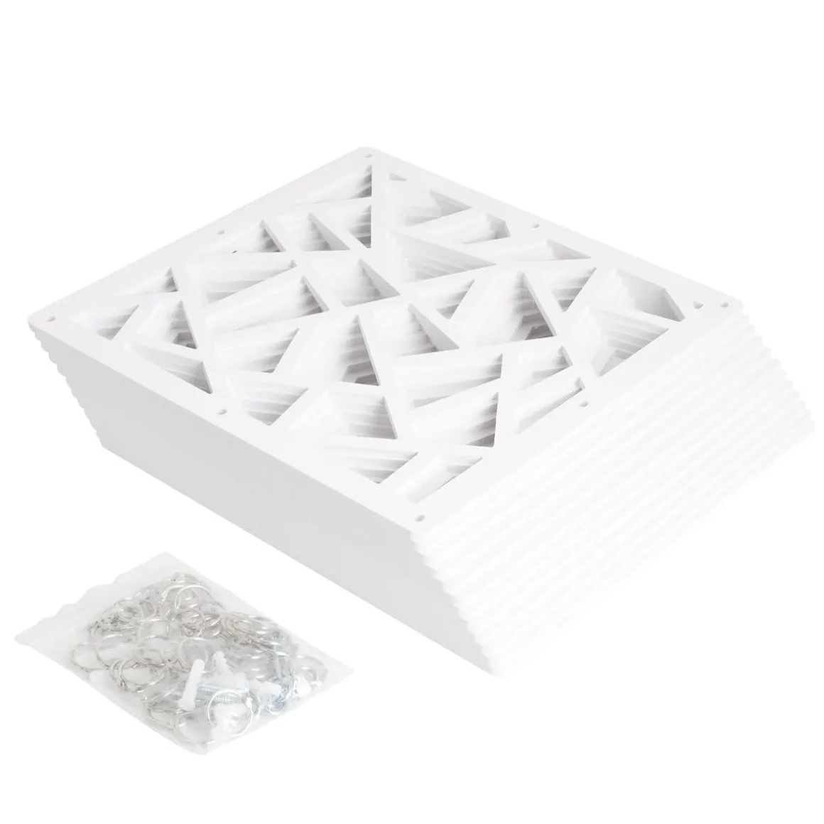 Raumteiler hängend 12er Set 29 x 29 cm weiss