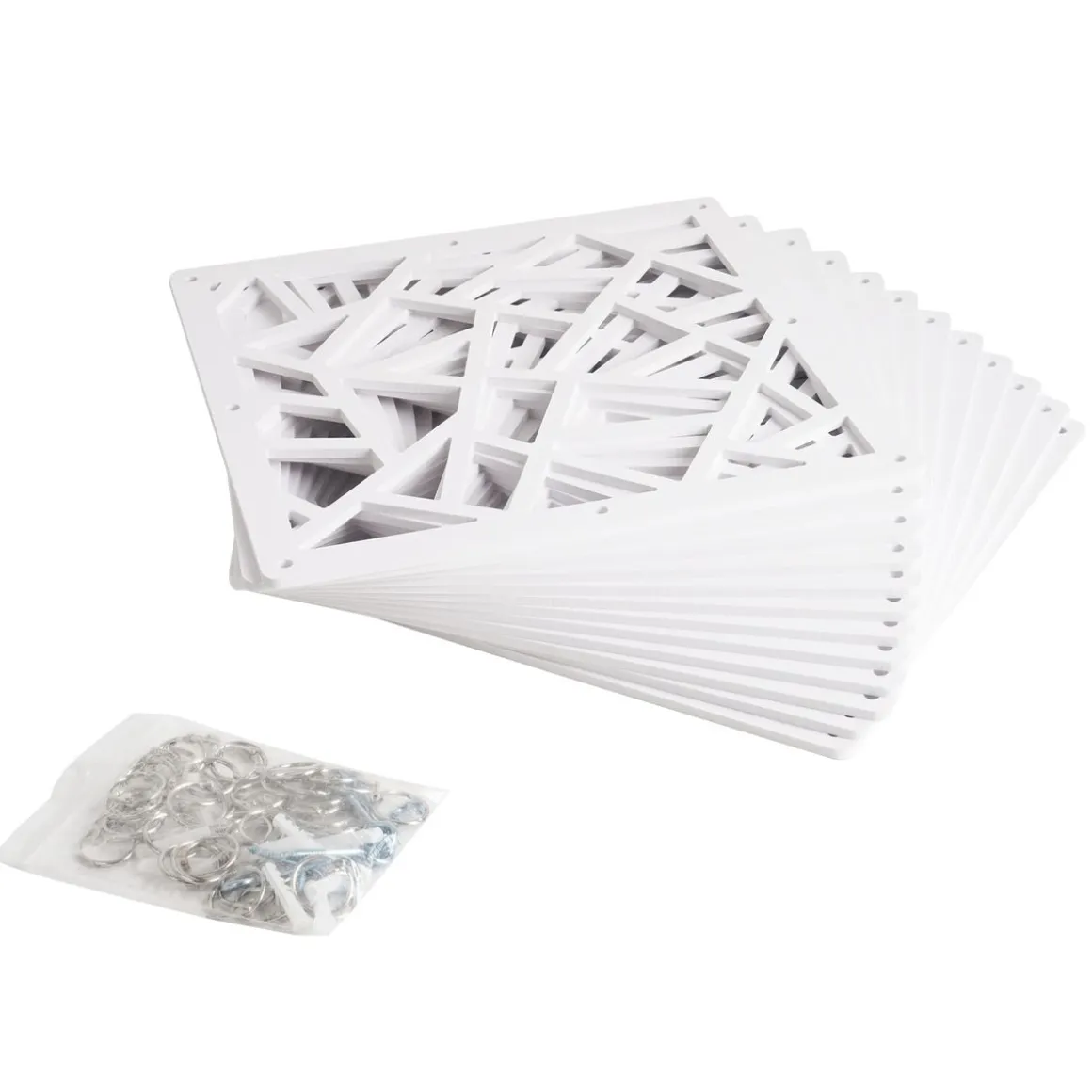 Raumteiler hängend 12er Set 29 x 29 cm weiss