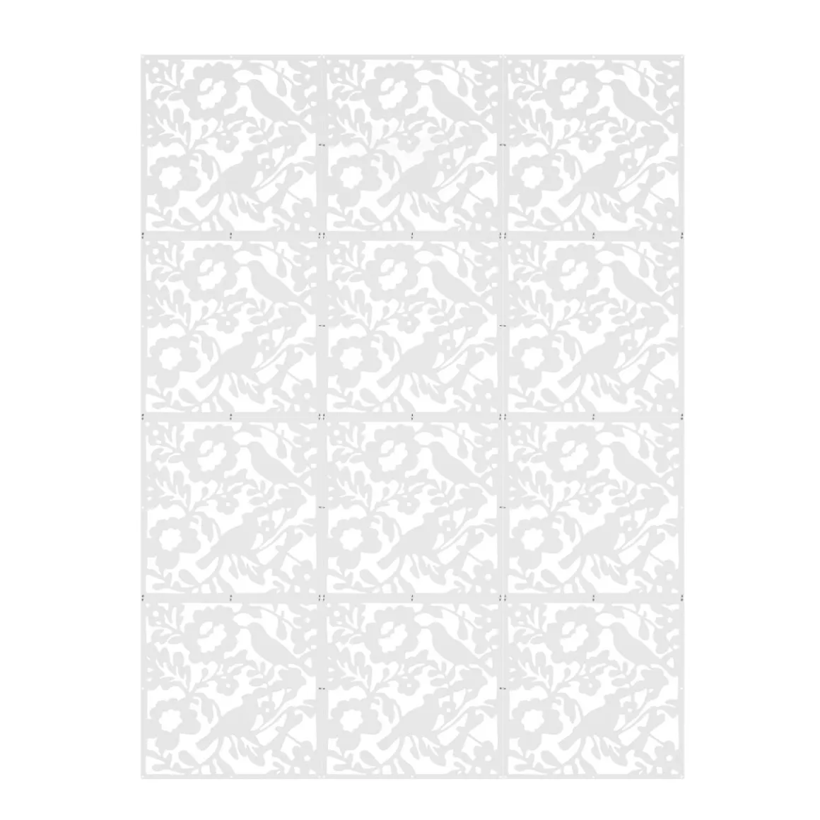 Raumteiler hängend FLOWER 12er Set 40 x 40 cm weiss