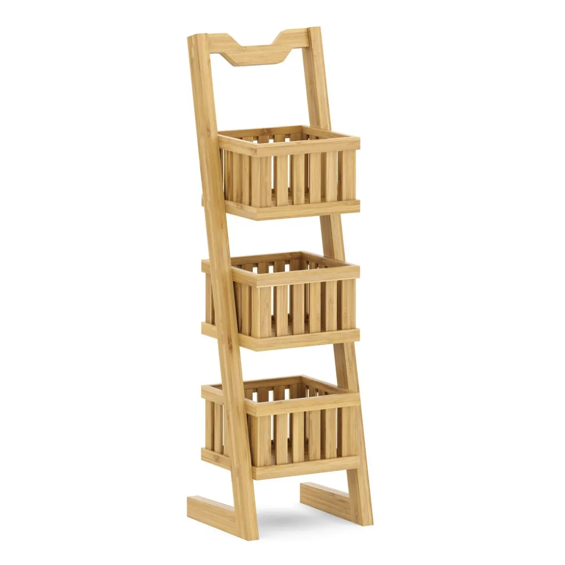 Regal Bambus mit 3 Körben 23 x 20 x 77 cm natur