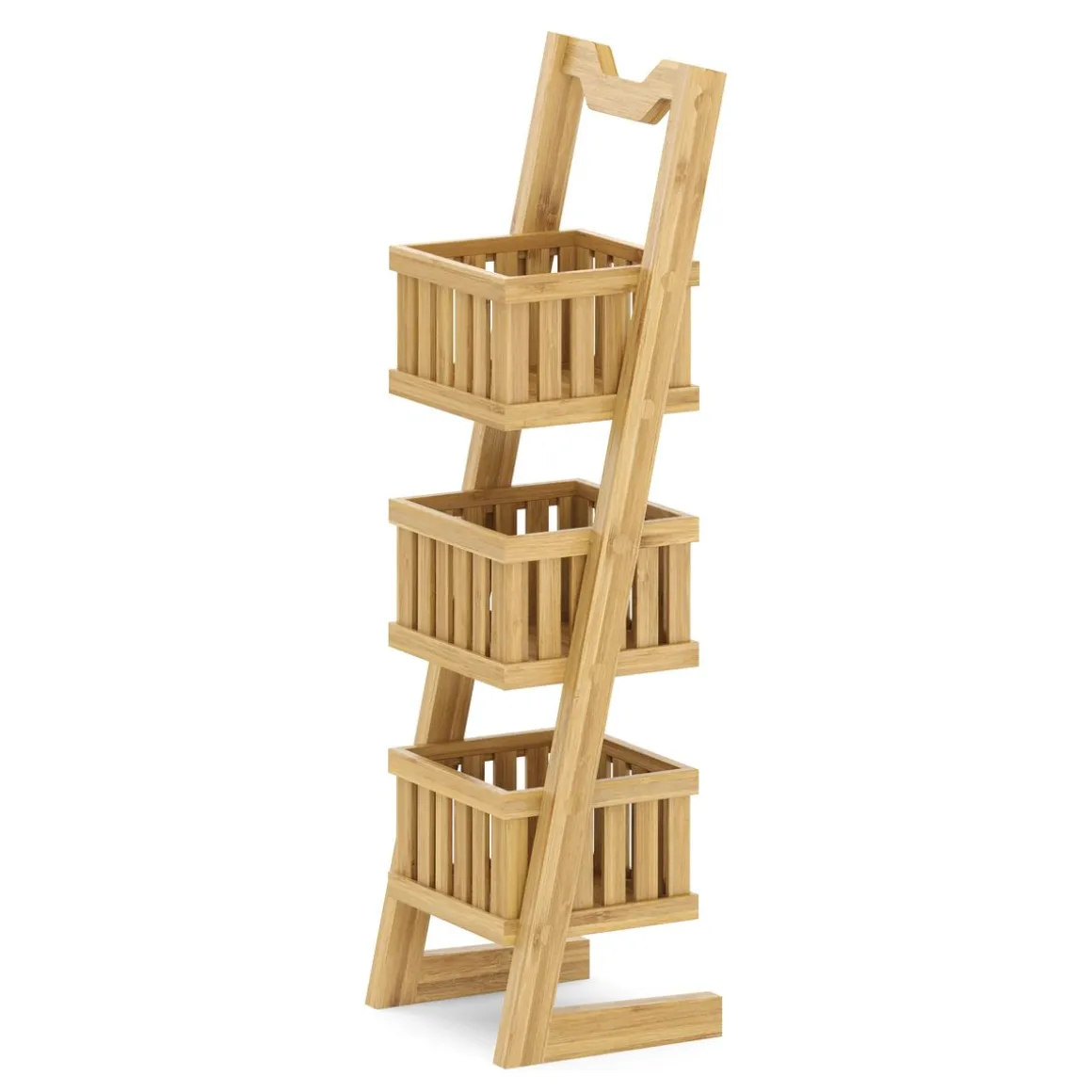 Regal Bambus mit 3 Körben 23 x 20 x 77 cm natur