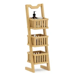 Regal Bambus mit 3 Körben 23 x 20 x 77 cm natur