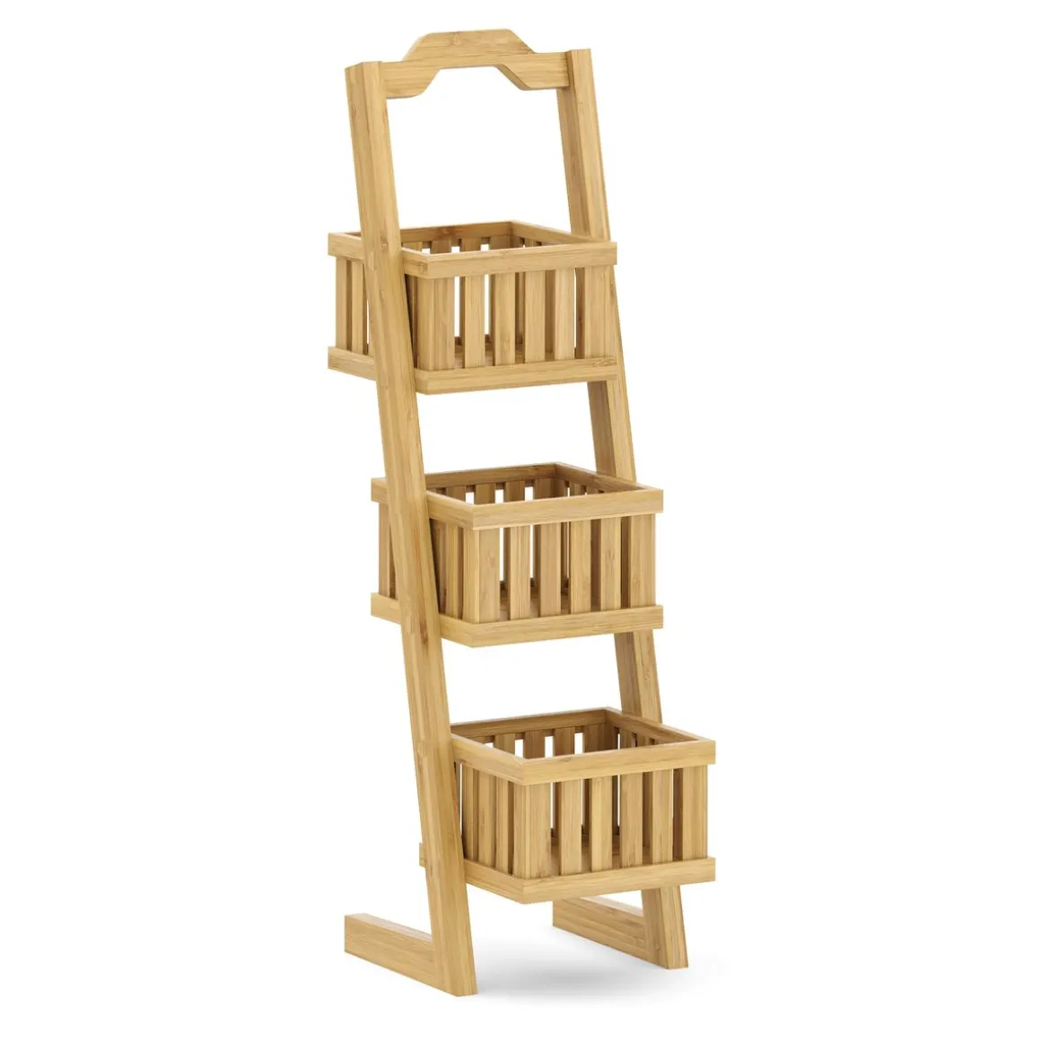 Regal Bambus mit 3 Körben 23 x 20 x 77 cm natur