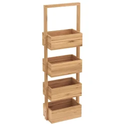 Regal Bambus mit 4 Staufächer 26 x 16 x 88 cm
