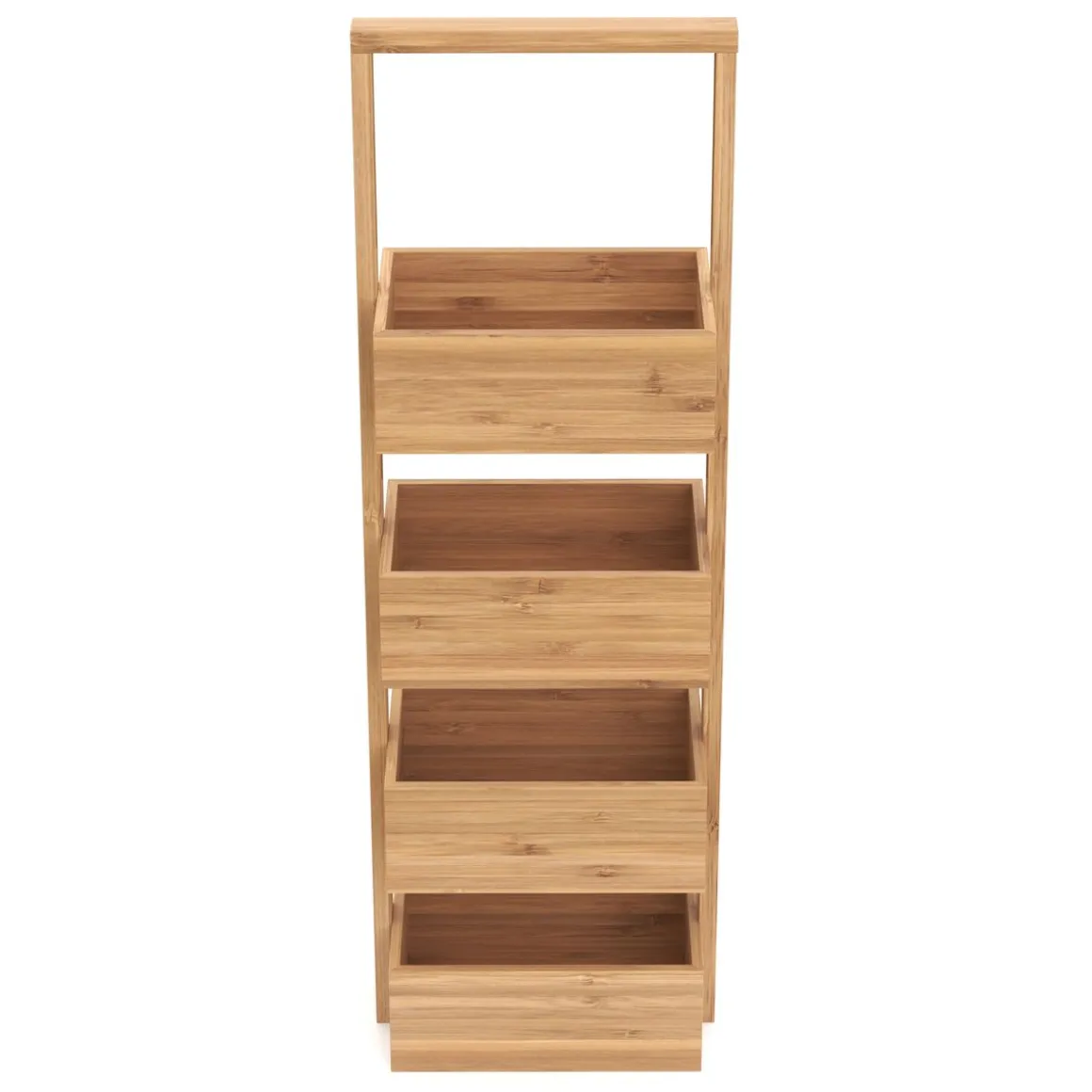 Regal Bambus mit 4 Staufächer 26 x 16 x 88 cm