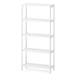 Regal Bambus 59 x 26 x 130 cm weiss