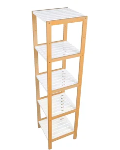 Regal Bambus 33 x 33 x 140 cm weiss