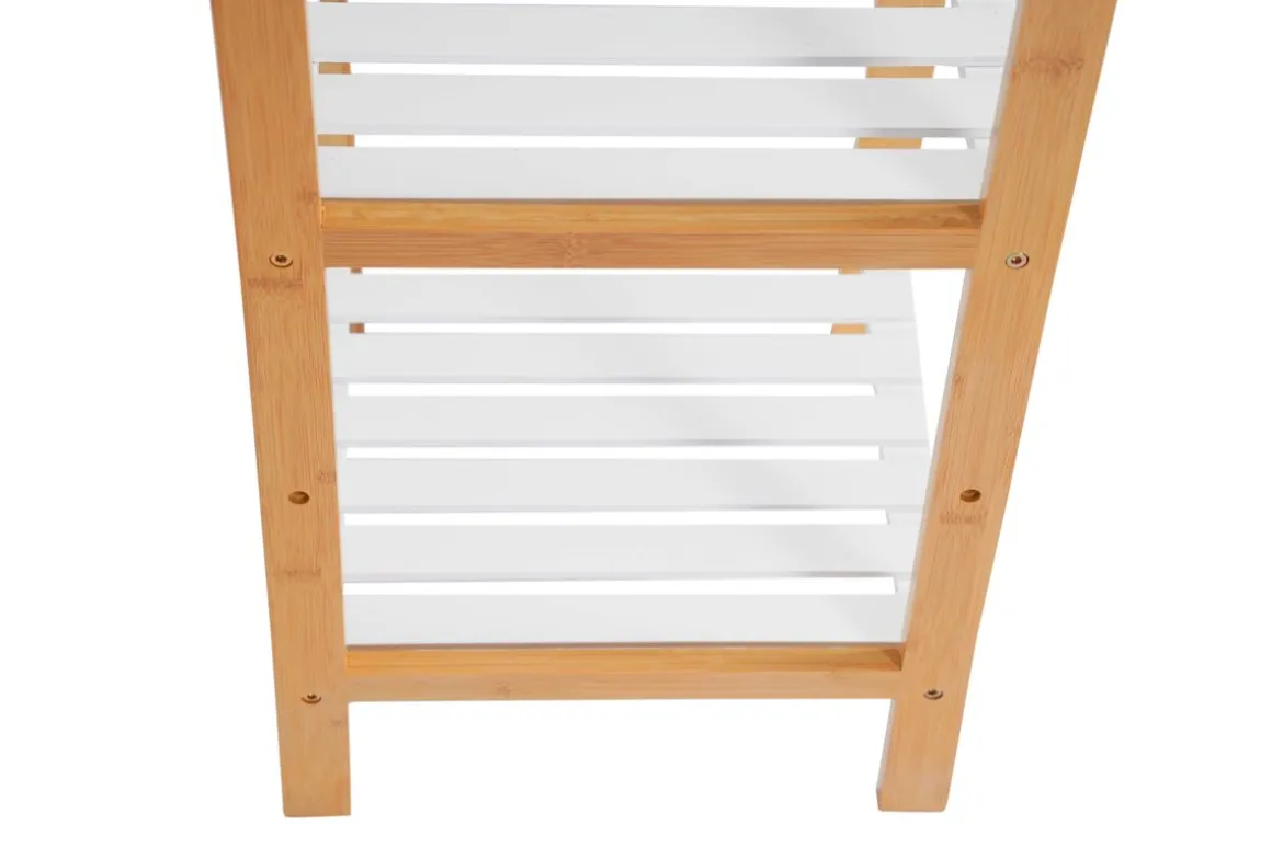 Regal Bambus 33 x 33 x 140 cm weiss