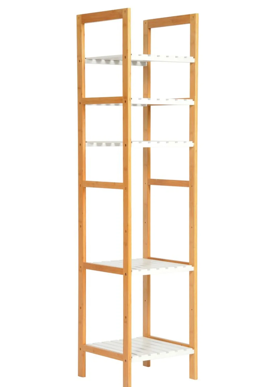 Regal Bambus 33 x 33 x 140 cm weiss