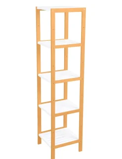 Regal Bambus 33 x 33 x 140 cm weiss