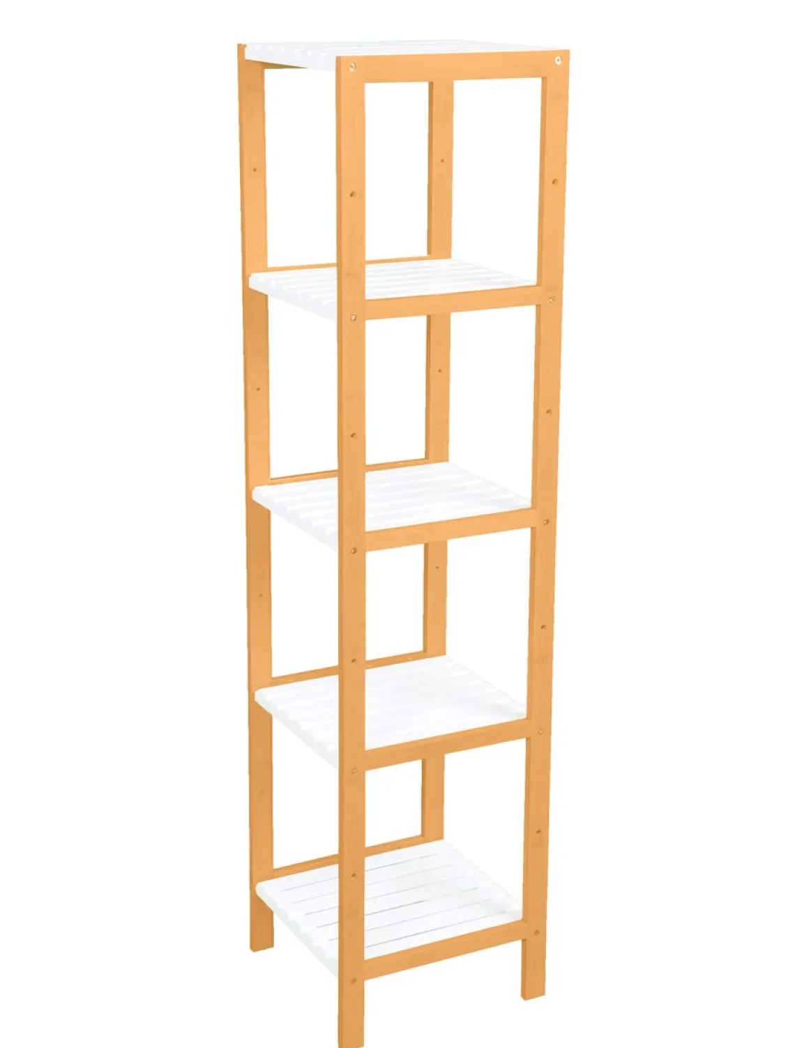 Regal Bambus 33 x 33 x 140 cm weiss