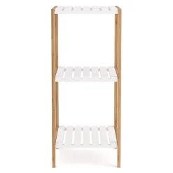 Regal Bambus 34 x 33 x 80 cm weiss/natur