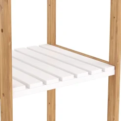 Regal Bambus 34 x 33 x 80 cm weiss/natur