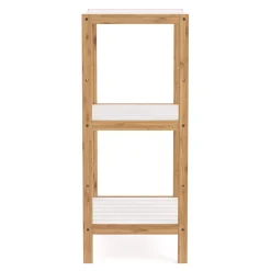 Regal Bambus 34 x 33 x 80 cm weiss/natur