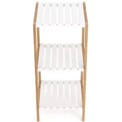 Regal Bambus 34 x 33 x 80 cm weiss/natur