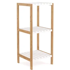 Regal Bambus 34 x 33 x 80 cm weiss/natur