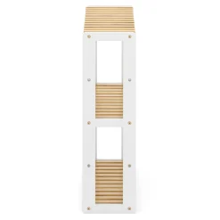 Regal Bambus 60 x 15 x 54 cm weiss/natur