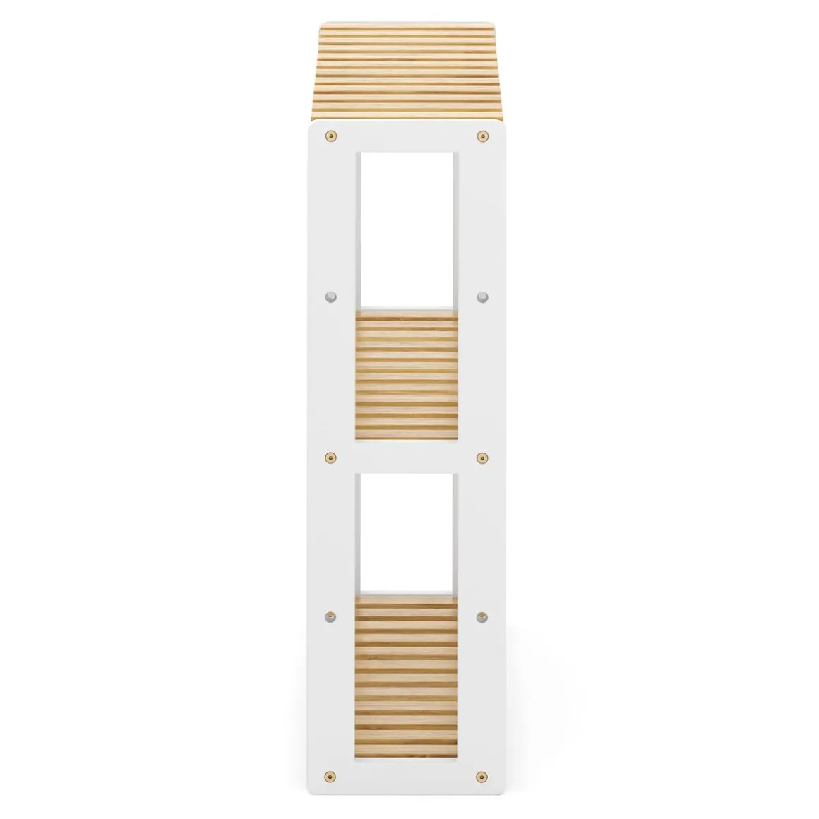 Regal Bambus 60 x 15 x 54 cm weiss/natur