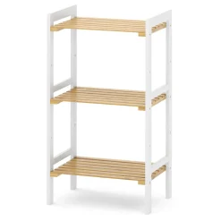 Regal Bambus 45 x 31 x 80 cm weiss/natur