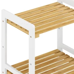 Regal Bambus 45 x 31 x 80 cm weiss/natur
