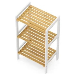 Regal Bambus 45 x 31 x 80 cm weiss/natur