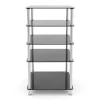 Regal HiFi Glas mit 5 Ebenen 60 x 80 cm schwarz/silber