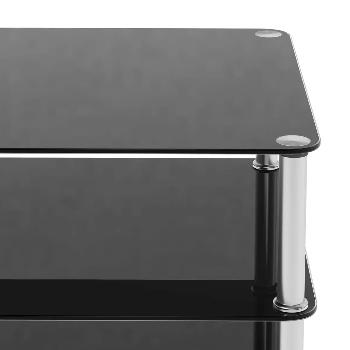 Regal HiFi Glas mit 5 Ebenen 60 x 80 cm schwarz/silber