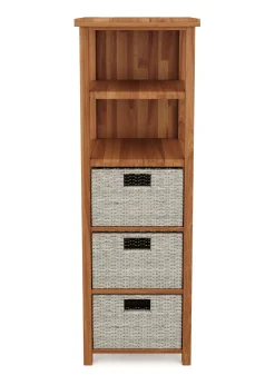 Regal Holz mit Korbschubladen TRIESTE