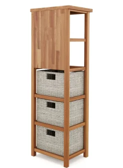 Regal Holz mit Korbschubladen TRIESTE