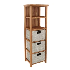 Regal Holz mit Korbschubladen TRIESTE