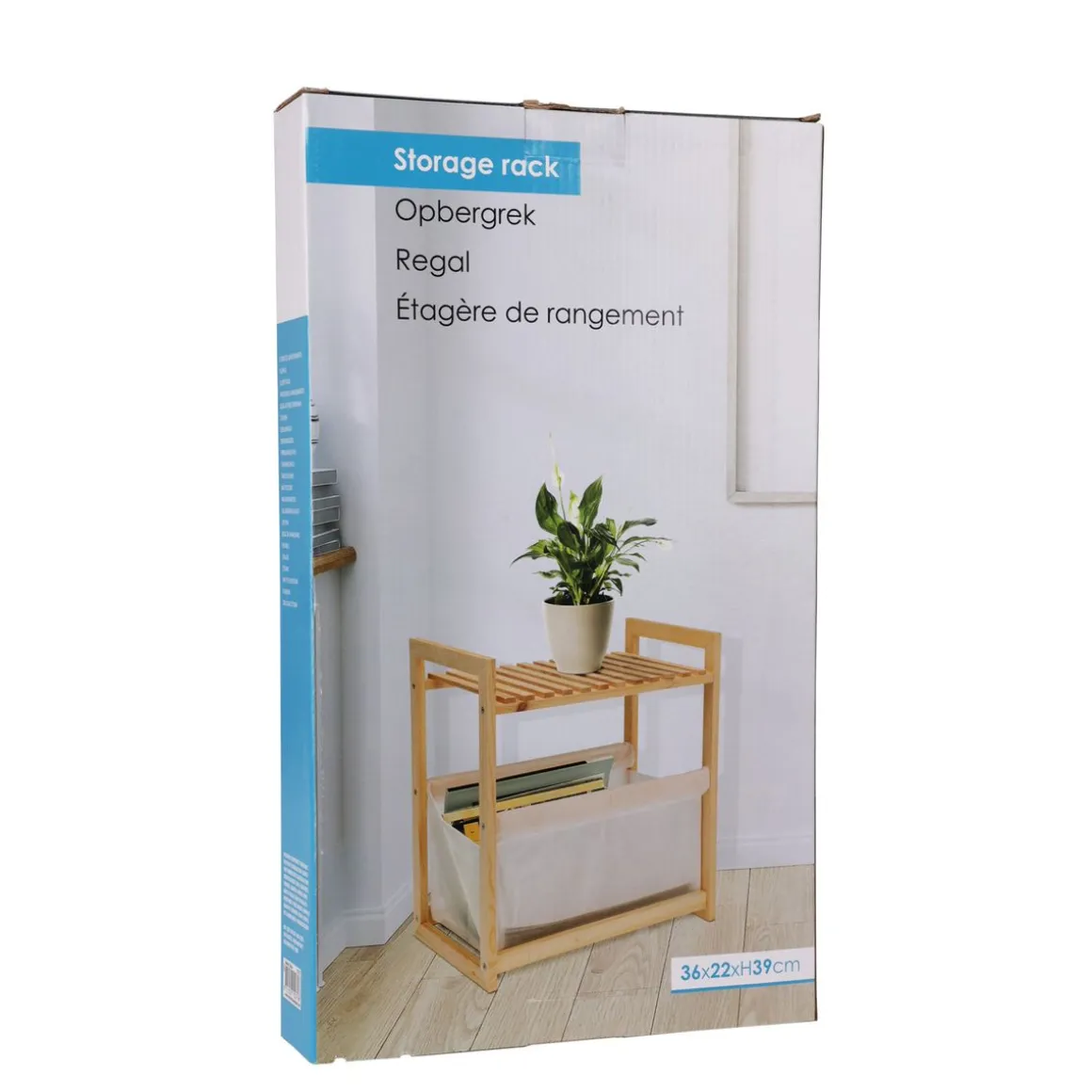 Regal Holz 36 x 22 x 39 cm natur/weiss