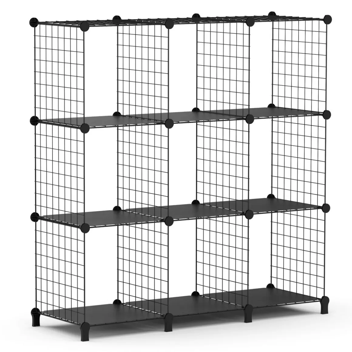 Regal Metall 9 Fächer 108 x 38 x 148 cm schwarz