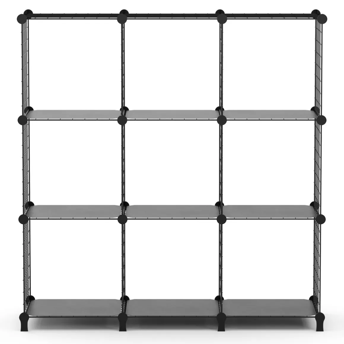 Regal Metall 9 Fächer 108 x 38 x 148 cm schwarz