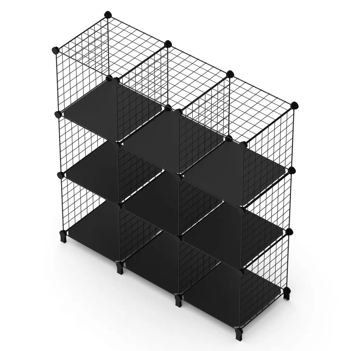Regal Metall 9 Fächer 108 x 38 x 148 cm schwarz