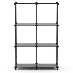 Regal Metall 6 Fächer 74 x 38 x 113 cm schwarz